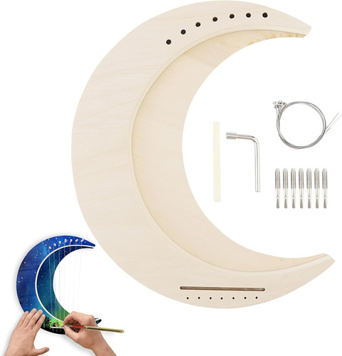 Lyre harp string - lyre, moon