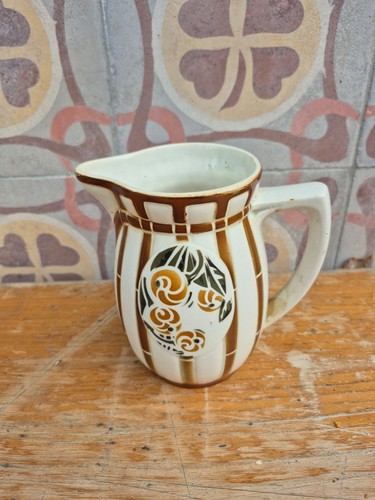 Pichet pot art déco fleuri - art,