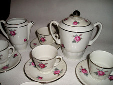 ART DECO - 1930  SERVICE à CAFE en PORCELAINE SAINTE FOY-LIMOSA  8 pièces -RARE