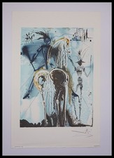 Salvador DALI : Don Quichotte, chevaux DALI, lithographie signée 1983