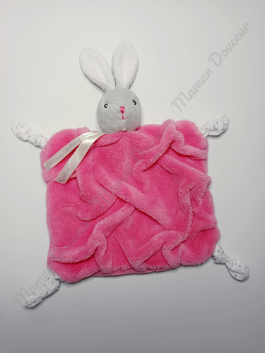 Doudou plat carré - doudou, lapin