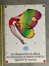 14th rhythmic gymnastics championships  Sarajevo Yugoslavia 1989 vintage poster