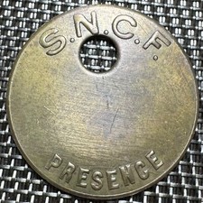 JETON SNCF S.N.C.F. PRÉSENCE (1290) NON NUMEROTÉ. RARE