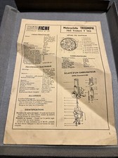 Ancien Dépliant Motofiche Motocyclette Triumph 750 Trident T150