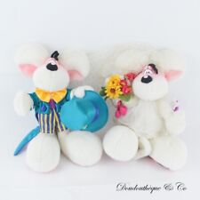 Peluches souris Diddl et Diddlina DEPESCHE en tenues de mariage 30 cm ( va)