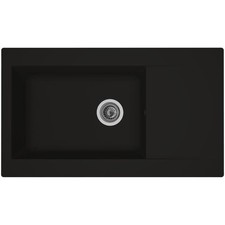 STRADOUR Evier cuisine a encastrer 1 grand bac + 1 égouttoir Einna - Résine -...