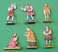 Plats d'étain - Zinnfiguren - Flat Tin : 6 figurines civiles renaissance (lot 2)