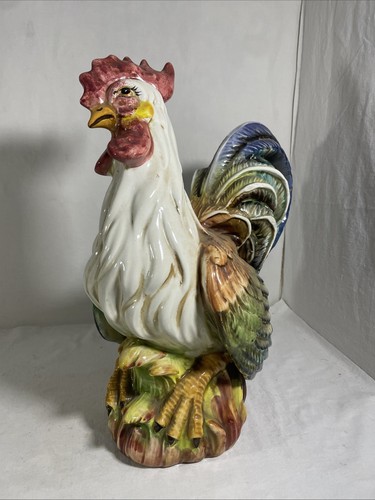 Coq faïence vintage - coq,