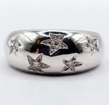 Bague bombé vintage or blanc