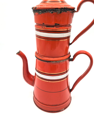 Ancienne cafetière émaillée - ancienne,