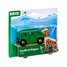 - 33724 - Wagon Girafe - Accessoire pour circuit de train en bois - Avec conn...