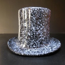N8987 Chapeau haut forme seau champagne céramique blanc noir déco table maison