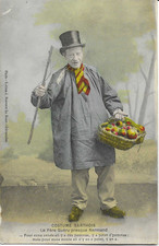 Cpa animée costume sarthois - cpa,