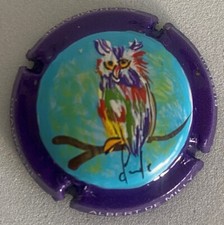 1 Capsule de champagne Peinte à La Main ALBERT DE MILLY, Chouette