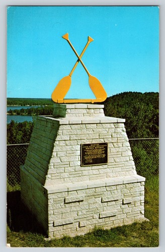 Postcard michigan canoe racing - postcard,