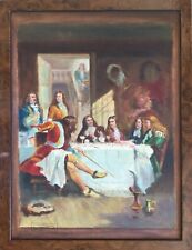 Gena PÉCHAUBES 1923-2019.Le déjeuner.Huile/toile.SBG.39x29.Cadre.k