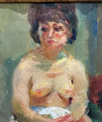 Tableau ancien huile portrait - huile,