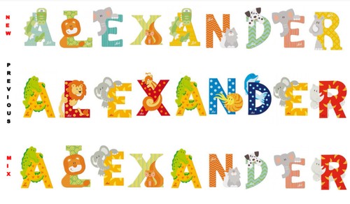 Lettres animaux bois sevi - animaux,