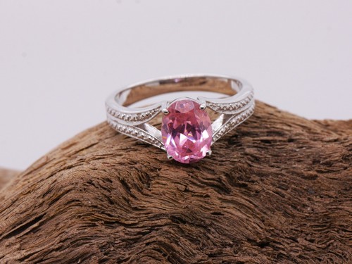 Bague solitaire topaze rose - solitaire, en