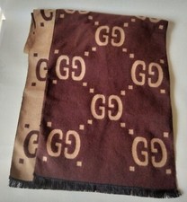 Gucci Large Scarf 100 % Cashmere Iconic Logo GG Made in Italy