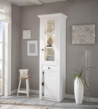 Vitrine Standvitrine Westerland 63Cm Pin Blanc Style Campagnard