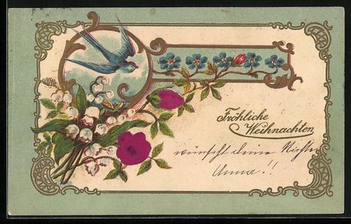 Carte postale gaufrée - , en