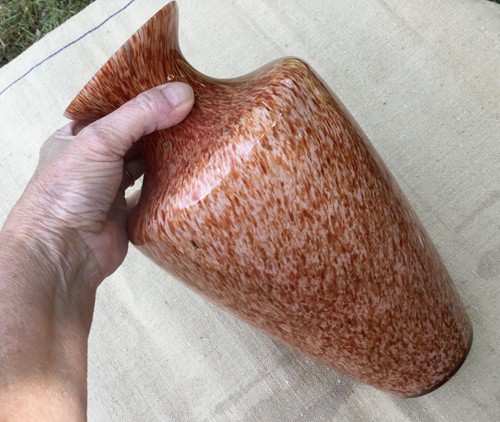 Grand vase orange ancien 1900 - vase,