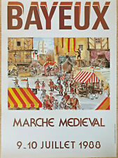 Bayeux - Joël Villedieu - Marché médiéval - Affiche originale - Affiche - 1988