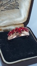 Bague vintage années 1990 en or laminé 14 ct rubis taille UK P.5 US 7,75 - PO...