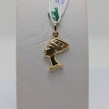 Pendentif Porte-Bonheur Reine Nefertiti En Or Jaune 18KT 750 1,3 GR.