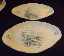 2 raviers ancien, Longchamp, terre de fer, modele:Bourgogne,animaux