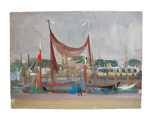 Ancien dessin marine vue de - ancien,