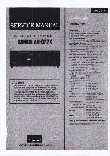 Service manuel instructions - service, d'instructions