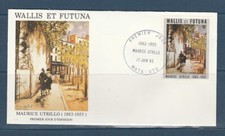 Wallis et Futuna  enveloppe 1er jour  tableau  Maurice Utrillo   1985