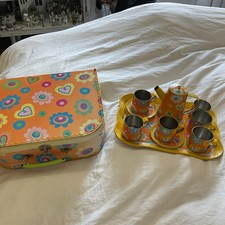 Jouet Vintage Valisette Mallette Dînette Cuisine Vaisselle Flower Power