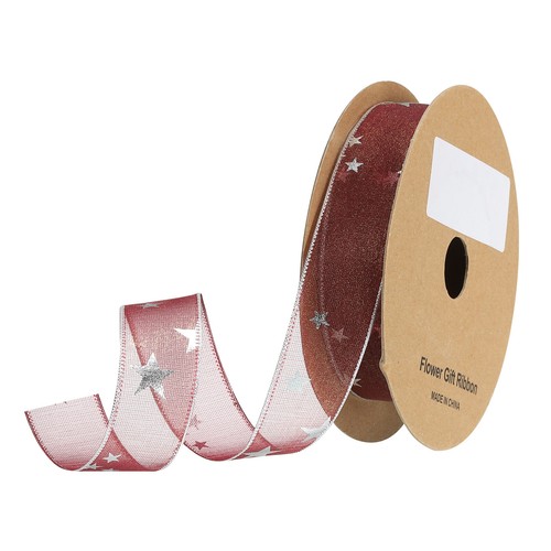 25mm 18m étoile organza ruban - 25mm,