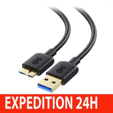 Câble USB 3.0 mâle A à Micro B pour disque dur externe HDD SSD 50cm