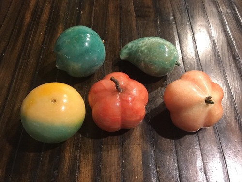 Lot vintage marble fruit - 5,