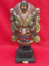 Masque tibétain ancien bois - masque,