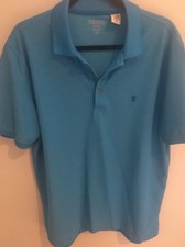 Mens Izod Preformance Polo Blue Size Large