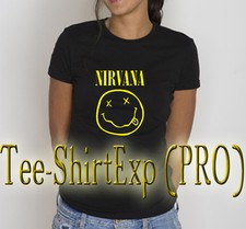 T-Shirt Femme Nirvana Smiley -Tee shirt Femme Fun idée Cadeau Nirvana - XS au XL