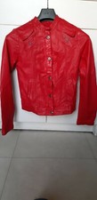 Veste Femme cuir Marithé François Girbaud Rouge 34