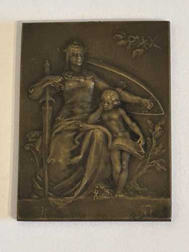 Médaille plaque bronze - médaille, en