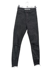 ZARA Jean Déchiré Femme Noir