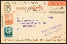 Espagne République De Espagnole Courrier Certifié Botte
