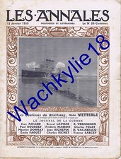 Les annales n°1647 du 17/01/1915 Sous-marin Liebknecht Hansi Zislin