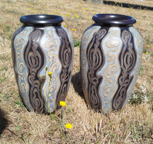 Paire vases charles catteau - de,