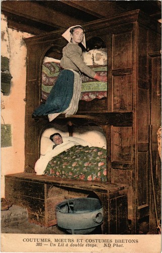 Cpa lit double etage - cpa,