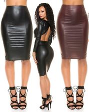 Koucla Femmes Jupe Crayon En Simili Cuir Look Mouillé Optique Milax-Fashion