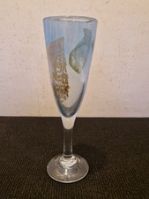 Verre contemporain - Alain/Marisa Bégou - Calice bleuté inclusions or et argent